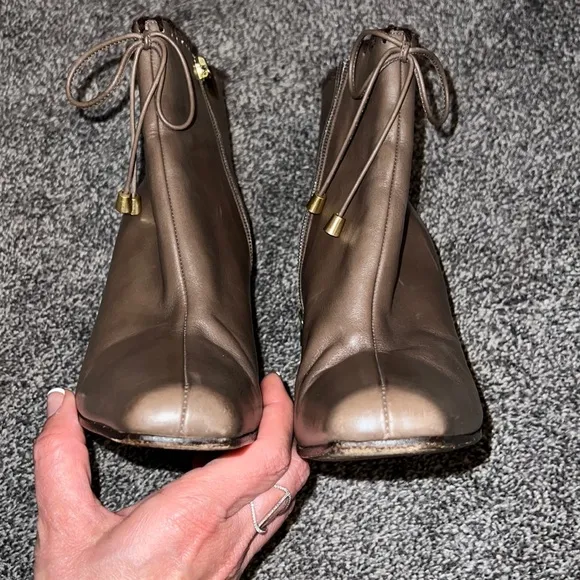 Jimmy Choo Leather Whipstitch Trim Boots. Maison Margiela Leather Printed Boots.