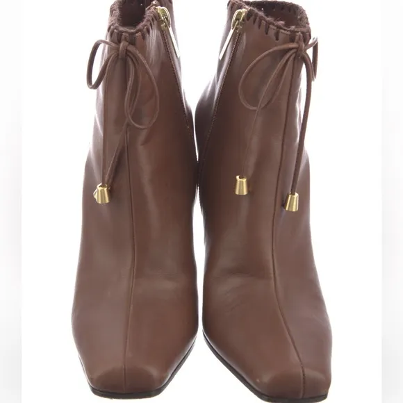 Jimmy Choo Leather Whipstitch Trim Boots. Maison Margiela Leather Printed Boots.