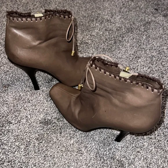 Jimmy Choo Leather Whipstitch Trim Boots. Maison Margiela Leather Printed Boots.