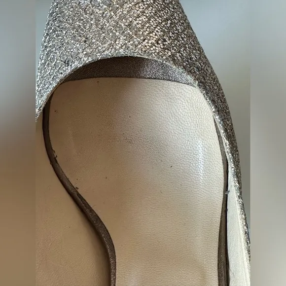 Jimmy Choo NOVA Leather Gold Glitter Platform Sole Shoes