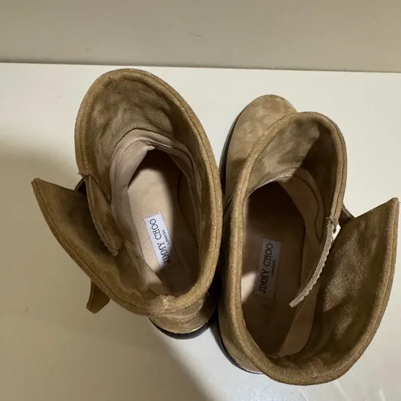 Jimmy Choo Tan Suede Ankle Boots in 39