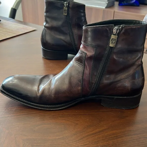 Jo Ghost Vero Cuoio Brown Leather Zip Ankle Boots with Buckle 43