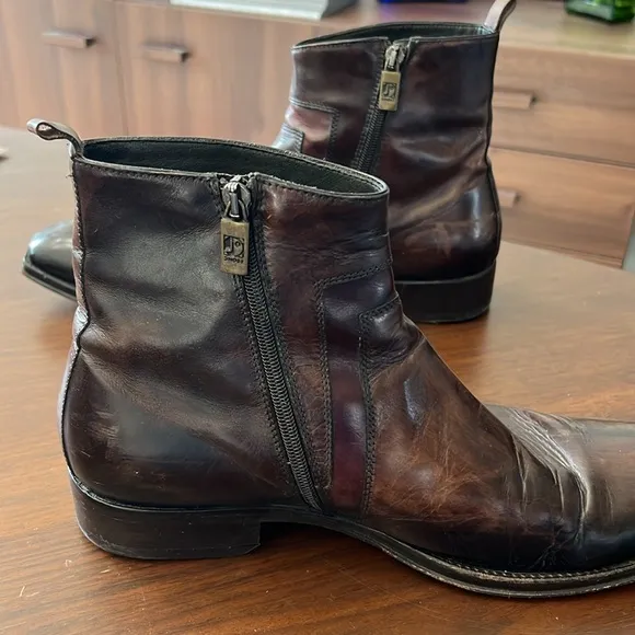 Jo Ghost Vero Cuoio Brown Leather Zip Ankle Boots with Buckle 43