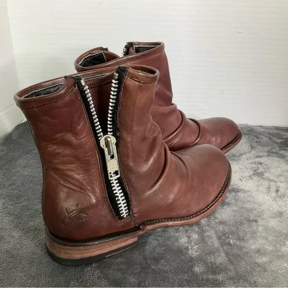John Fluevog Shoes Living Malcolm Goodyear Welt Zipper Gusset Men Sz 5 &amp; W Sz 7