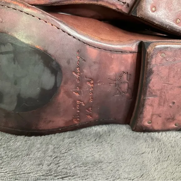 John Fluevog Shoes Living Malcolm Goodyear Welt Zipper Gusset Men Sz 5 &amp; W Sz 7