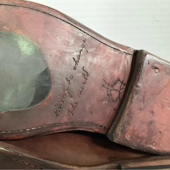 John Fluevog Shoes Living Malcolm Goodyear Welt Zipper Gusset Men Sz 5 &amp; W Sz 7