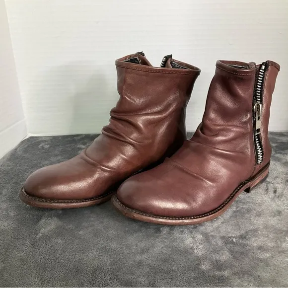 John Fluevog Shoes Living Malcolm Goodyear Welt Zipper Gusset Men Sz 5 &amp; W Sz 7