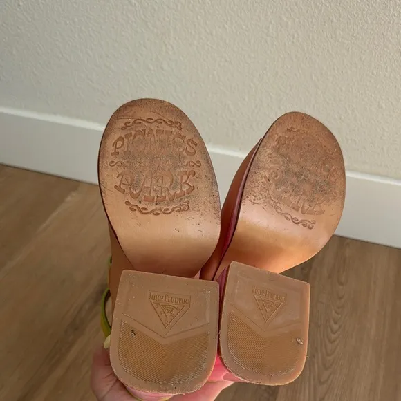 John Fluevog Stylish Pink and Tan Women's Sandals