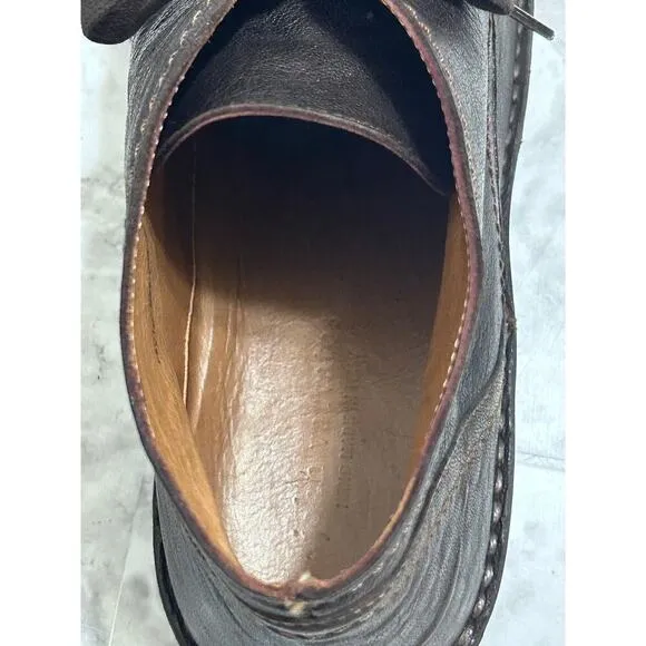 John Varvatos Men Chukka Leather Tie Up Boot 12 Dark Brown Preppy Scholar Italy