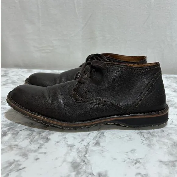 John Varvatos Men Chukka Leather Tie Up Boot 12 Dark Brown Preppy Scholar Italy