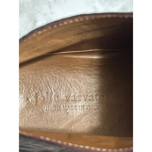 John Varvatos Men Chukka Leather Tie Up Boot 12 Dark Brown Preppy Scholar Italy