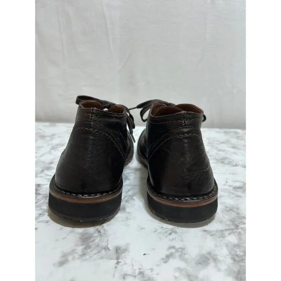 John Varvatos Men Chukka Leather Tie Up Boot 12 Dark Brown Preppy Scholar Italy