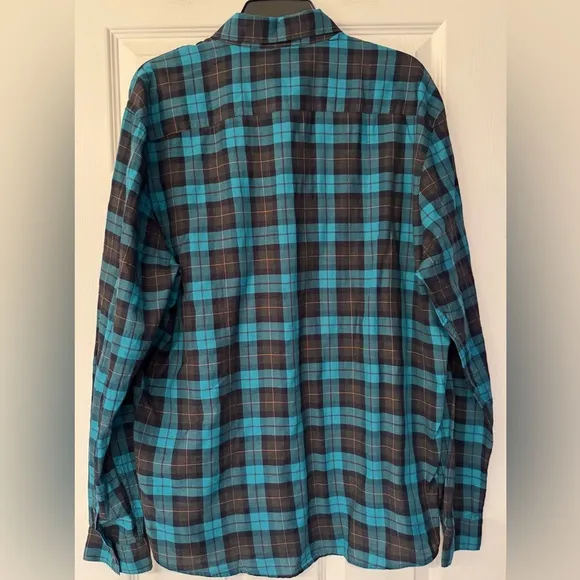 johnnie-O Columbus Featherweight Men's Blue Plaid Button Up Shirt  Size Large
