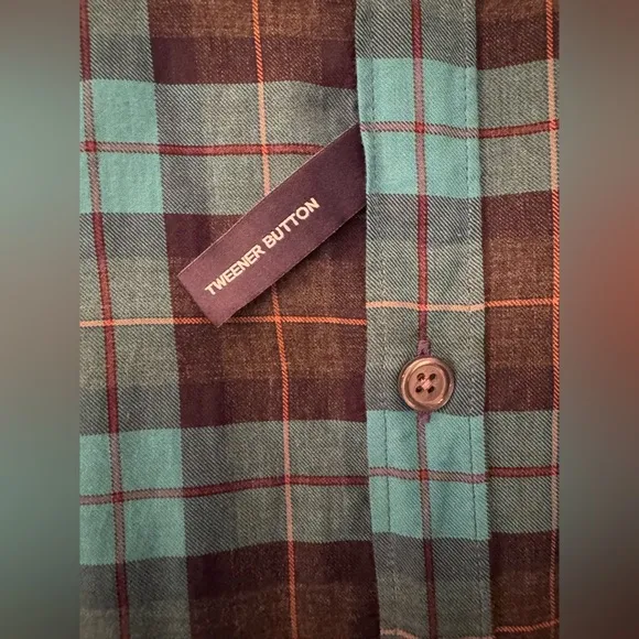 johnnie-O Columbus Featherweight Men's Blue Plaid Button Up Shirt  Size Large