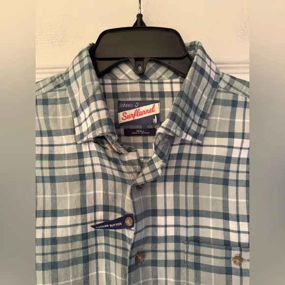 johnnie-O Hurst Button Up Men's Evergreen Green Plaid Shirt Size Small