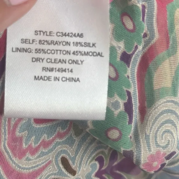 Johnny Was Thia Silk and Velvet Burnout Dress