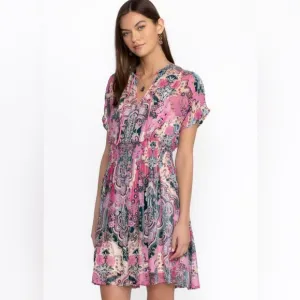 Johnny Was Thia Silk and Velvet Burnout Dress