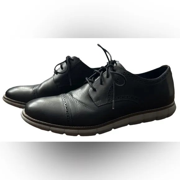 Johnston &amp; Murphy Men’s Black Leather Memory Foam Shoes Size 10.5