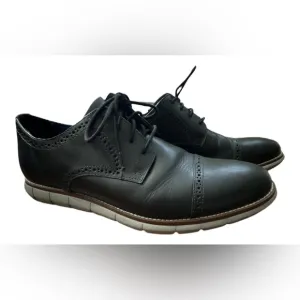 Johnston &amp; Murphy Men’s Black Leather Memory Foam Shoes Size 10.5
