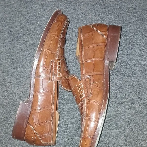 Johnston &amp; Murphy Tan Alligator Domani Shoes