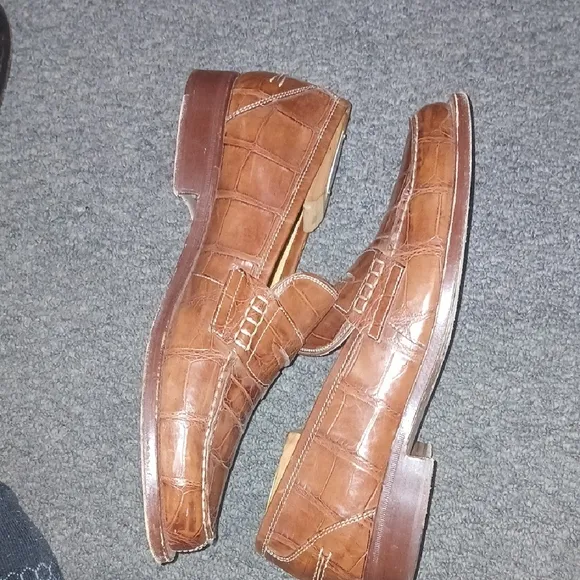Johnston &amp; Murphy Tan Alligator Domani Shoes
