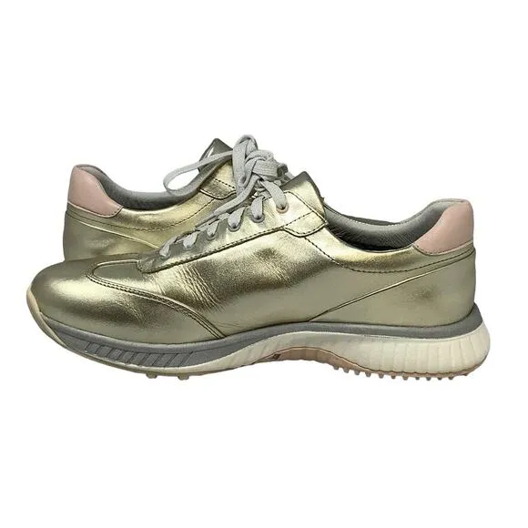 Johnston Murphy 10M Gold XC4 H2-Luxe Hybrid Leather Golf Shoes Waterproof P11-17
