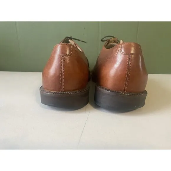 Johnston Murphy Shoes Mens 9M Reeve Cap Toe Signature Oxford Brown Sheepskin