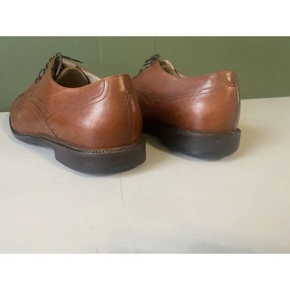 Johnston Murphy Shoes Mens 9M Reeve Cap Toe Signature Oxford Brown Sheepskin