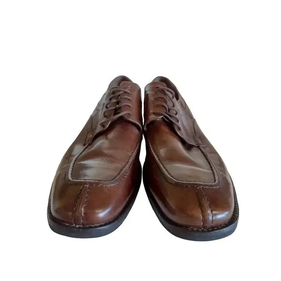 Johnston &amp; Murphy Sheep Skin Brown Men's 12 M Lace Up Shoes Semi-Pointed Lace-Up