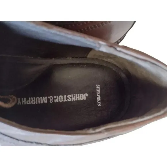Johnston &amp; Murphy Sheep Skin Brown Men's 12 M Lace Up Shoes Semi-Pointed Lace-Up
