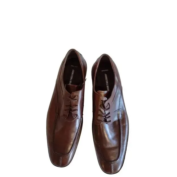 Johnston &amp; Murphy Sheep Skin Brown Men's 12 M Lace Up Shoes Semi-Pointed Lace-Up