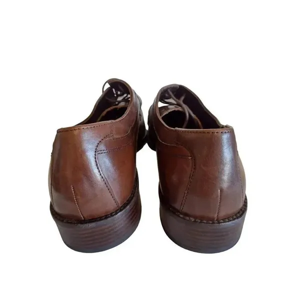 Johnston &amp; Murphy Sheep Skin Brown Men's 12 M Lace Up Shoes Semi-Pointed Lace-Up