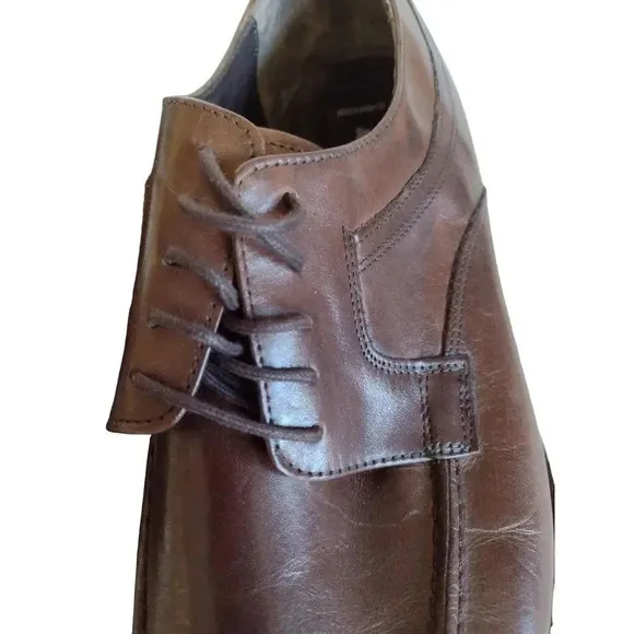 Johnston &amp; Murphy Sheep Skin Brown Men's 12 M Lace Up Shoes Semi-Pointed Lace-Up