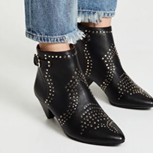 JOIE Bickson Studded Ankle Boots Buckle 36.5