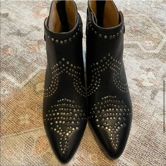JOIE Bickson Studded Ankle Boots Buckle 36.5