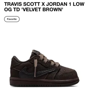 Jordan 1 Low OG TD 'Velvet Brown' Kids Shoes