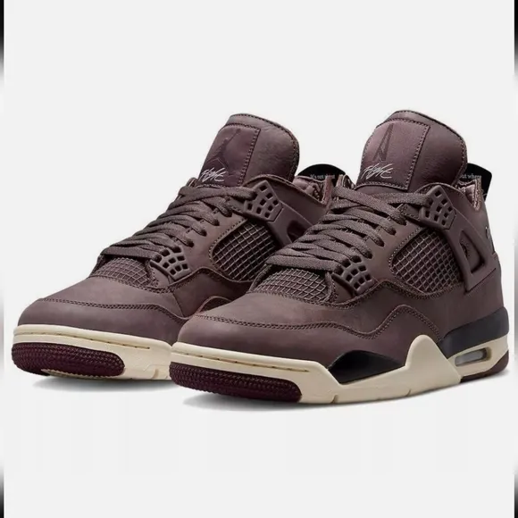 Jordan Brown and Cream High-Top Athletic Shoes with Strap