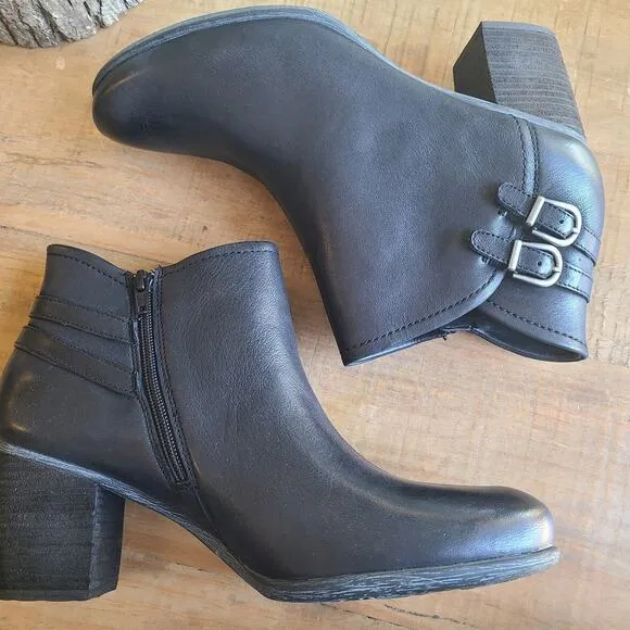 Josef Seibel Britney 47 Leather Ankle Booties Boots Black Womens Size 42 NEW
