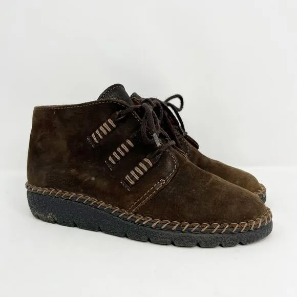 Josef Seibel Women's Air Massage Brown Lace Up Ankle Boots