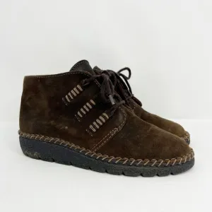 Josef Seibel Women's Air Massage Brown Lace Up Ankle Boots