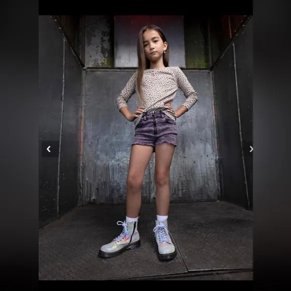 JUNIOR 1460 PASCAL IRIDESCENT LACE UP BOOTS dr martens