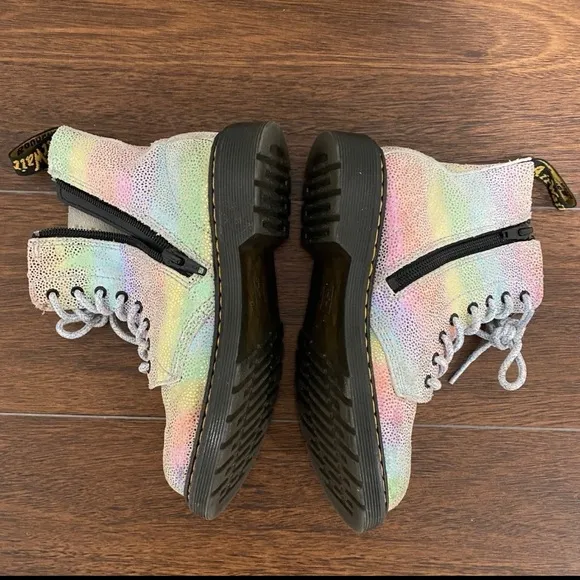 JUNIOR 1460 PASCAL IRIDESCENT LACE UP BOOTS dr martens