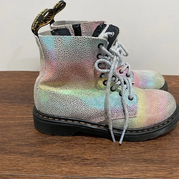 JUNIOR 1460 PASCAL IRIDESCENT LACE UP BOOTS dr martens
