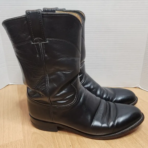 Justin Boots Black Cowboy Boots Men's size 8.5D