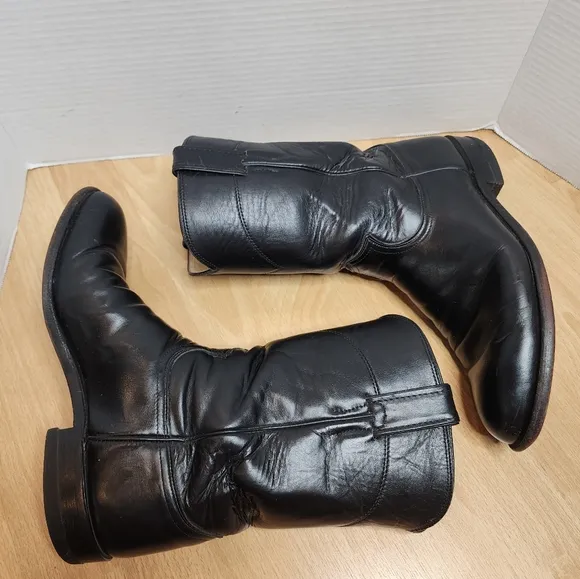 Justin Boots Black Cowboy Boots Men's size 8.5D