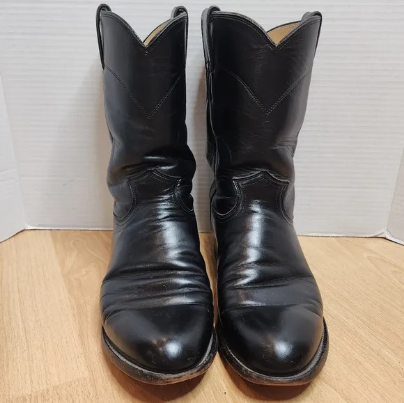 Justin Boots Black Cowboy Boots Men's size 8.5D