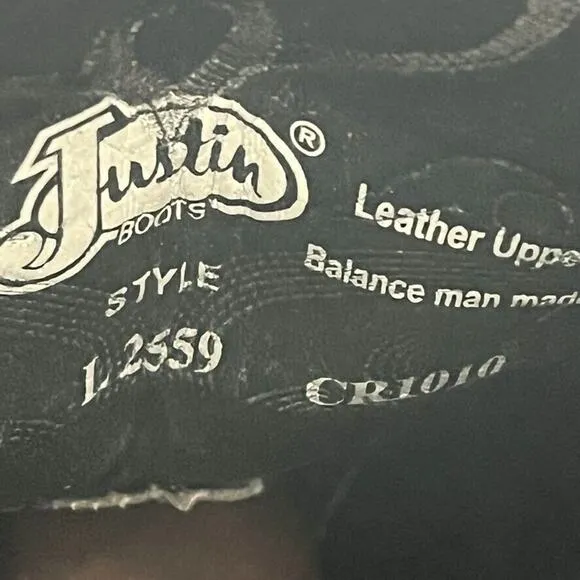 Justin Boots Womens 9.5 Stampede L2559 Western Brown Mustang Leather Pointed Toe