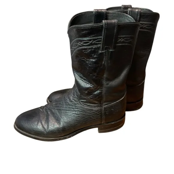 JUSTIN Exotic Smooth Ostrich Leather Cowboy Western Boots