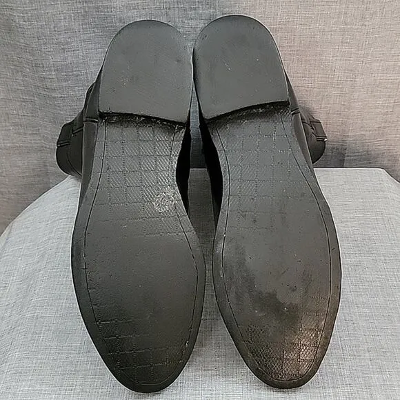 Justin Jackson Black Leather Cowboy Boots round to 3133 Men's sz 9.5EE WIDE