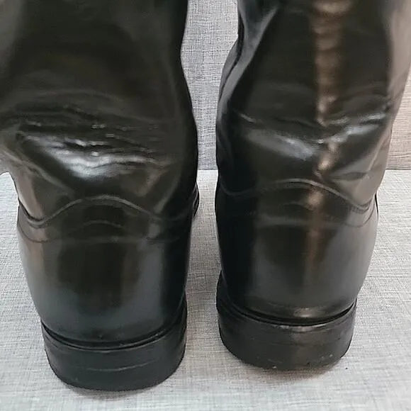 Justin Jackson Black Leather Cowboy Boots round to 3133 Men's sz 9.5EE WIDE